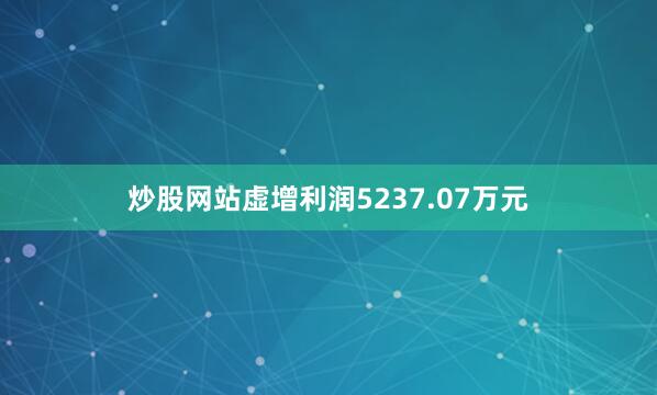 炒股网站虚增利润5237.07万元